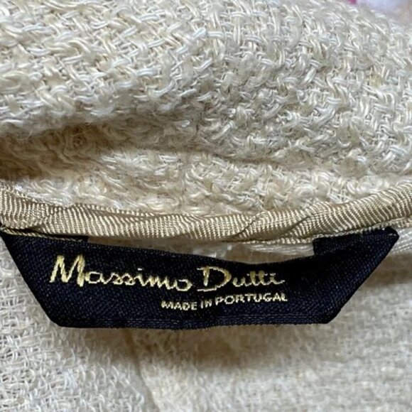 Massimo Dutti Open Front Cardigan Women's Medium Cream Beige Sweater Belted GUC - Picture 13 of 14